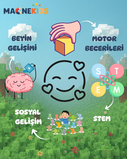 Minecraft Konseptli Manyetik Blok Seti