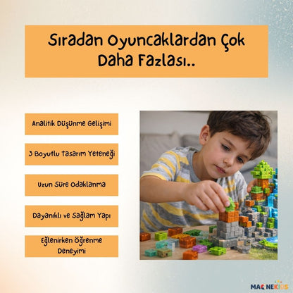 Minecraft Konseptli Manyetik Blok Seti | STEM Eğitici Oyuncak