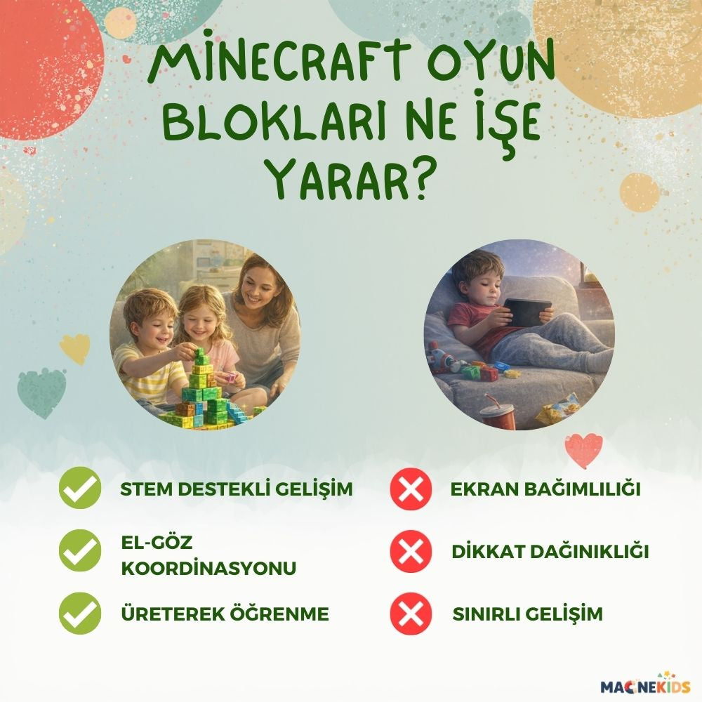Minecraft Konseptli Manyetik Blok Seti | STEM Eğitici Oyuncak