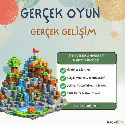 Minecraft Konseptli Manyetik Blok Seti | STEM Eğitici Oyuncak