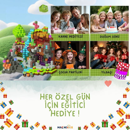 Minecraft Konseptli Manyetik Blok Seti | STEM Eğitici Oyuncak